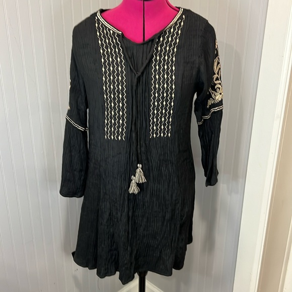 LADIES CRACKER BARREL BLOUSE BLACK/GOLD SZ M - Picture 1 of 5